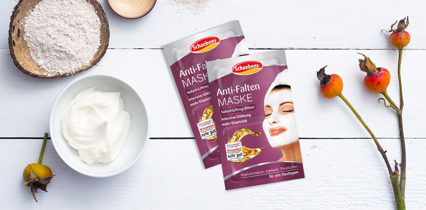 anti-falten-maske-gesichtspflege-pflege-gesichtsmaske-schaebens-jojobaoel-sheabutter-hyaluronsaeure-sofort-lifting-elastizität-feuchtigkeit-glaettung-intensiv-verpackung-lila-header