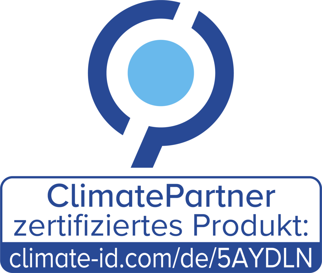 ClimatePartner zertifiziert Logo Masken