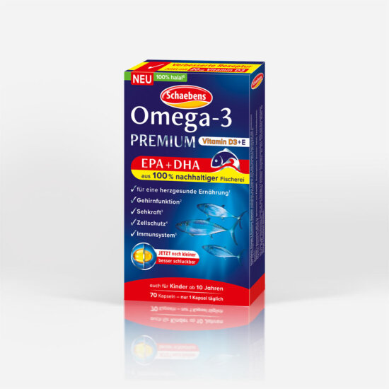 Produktabbildung von Omega-3 Premium Vitamin D3 + E