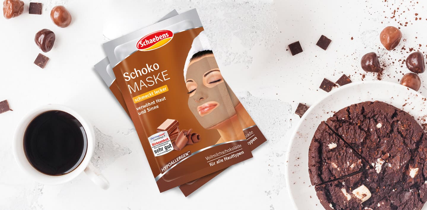 schoko-maske-gesichtspflege-gesichtsmaske-schokolade-vollmilchschokolade-lecker-hypoallergen-verwöhnend-wohltuend-kakao-kakaoduft-header