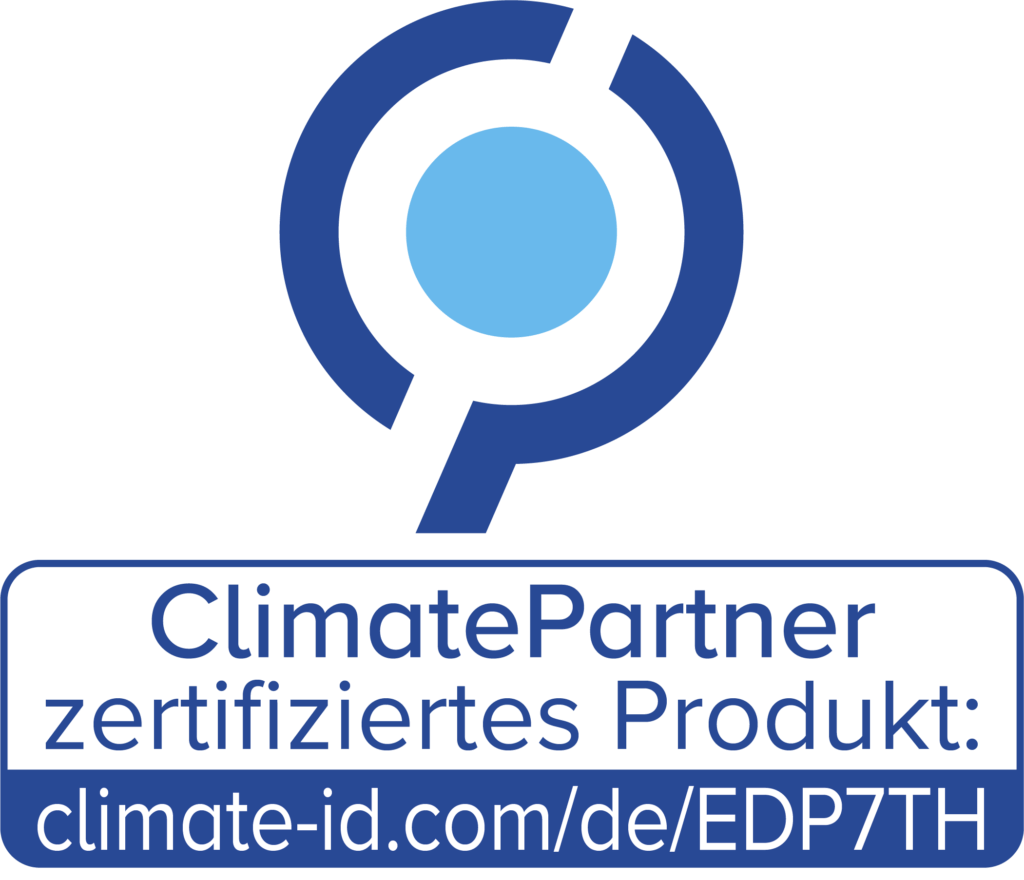 ClimatePartner zertifiziert Logo Tuchmasken