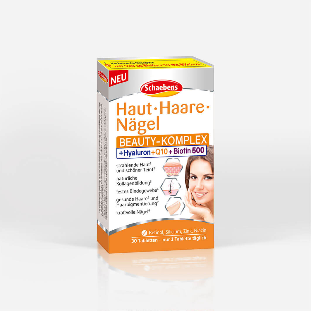 haut-haare-naegel-beauty-kur-nahrungsergaenzungsmittel-schaebens-vitamine-zink-kupfer-coenzym-Q10-hyaluronsaeure-natuerliche-schoenheit-hochwertige-aufbaustoffe-teaser-verpackung-orange
