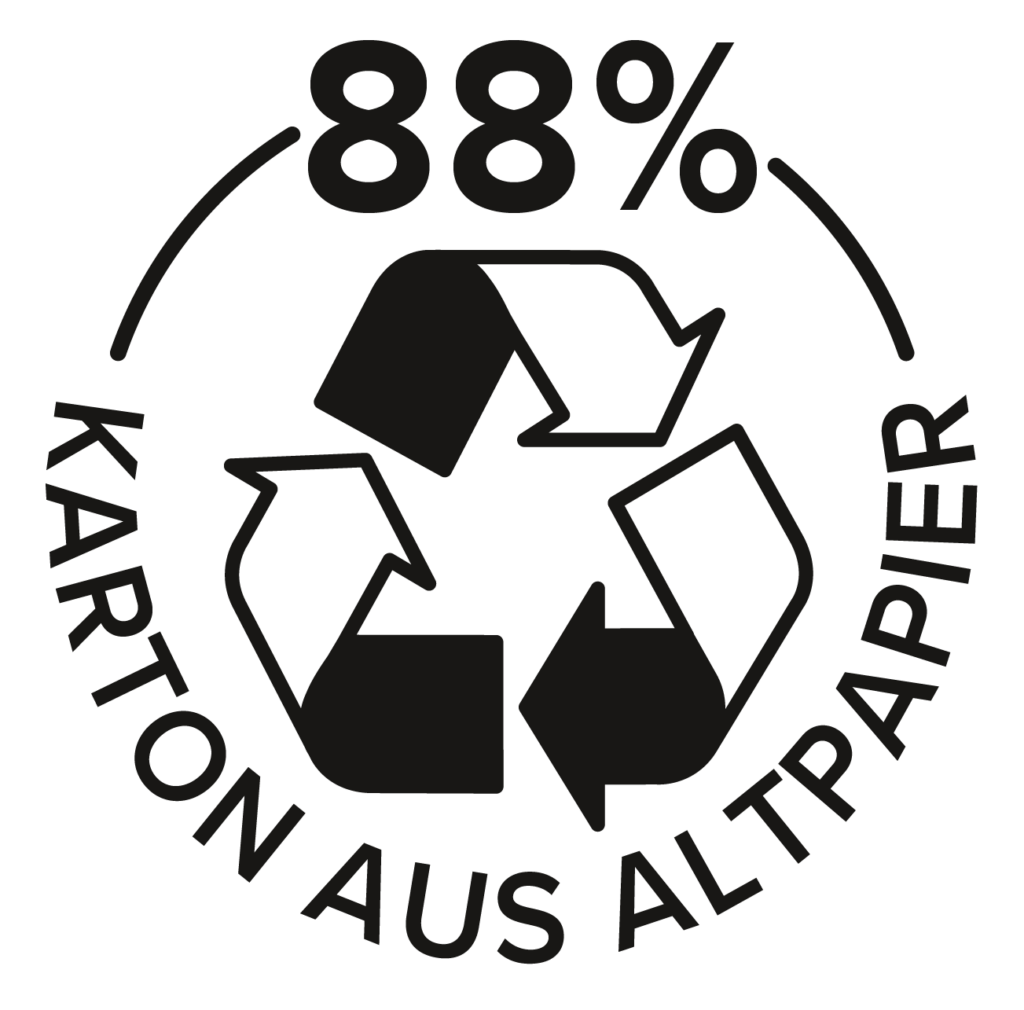 88% Karton aus Altpapier
