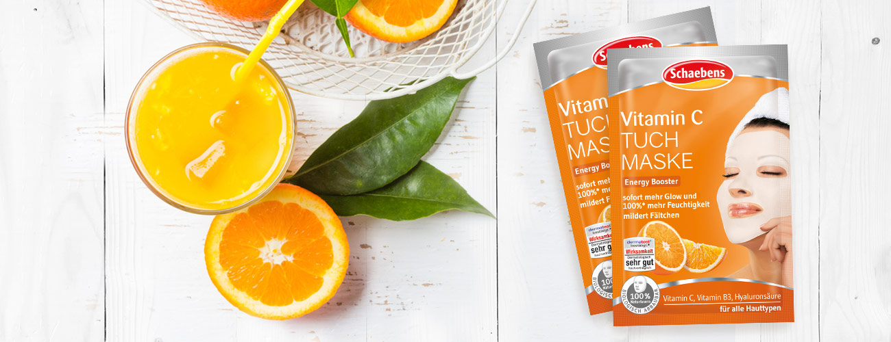 vitamin-c-tuch-maske-schaebens-gesichtspflege-gesichtsmaske-tuchmaske-vitaminc-trockenheitsfaeltchen-energie-vitalitaet-jugendlich-vitamincocktail-hyaluron-hyaluronsaeure