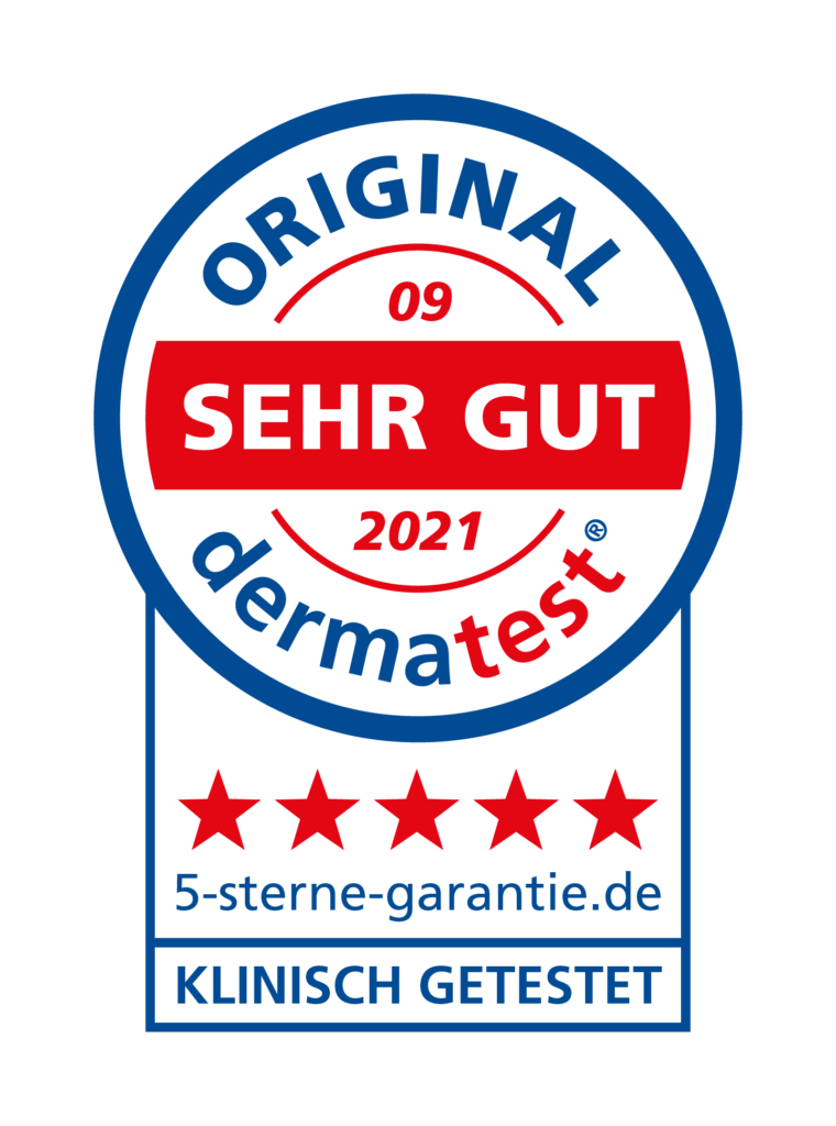 Dermatest Siegel 5Sterne vertikal RGB 2021 September DE 760x1024