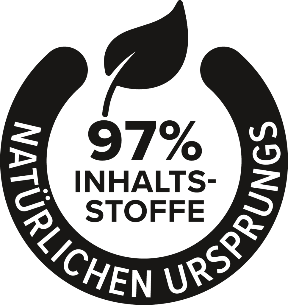 Siegel 97% Inhaltsstoffe natürlichen Ursprungs