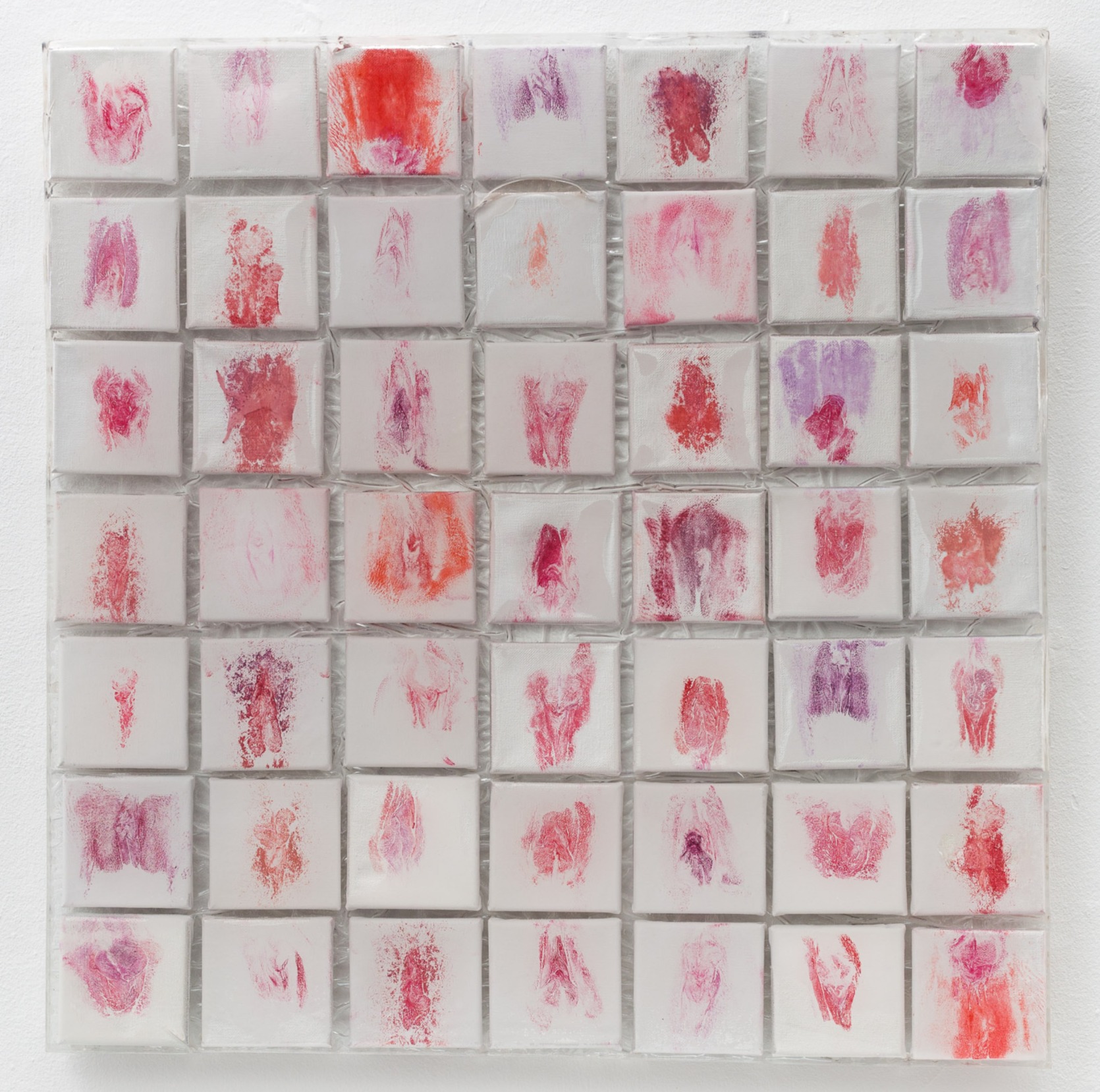 Traces-of Beauty-Trying-to-look-like-a-Flower-Lippenstift-Anthropometrie-und-Polyester-auf-Leinwand